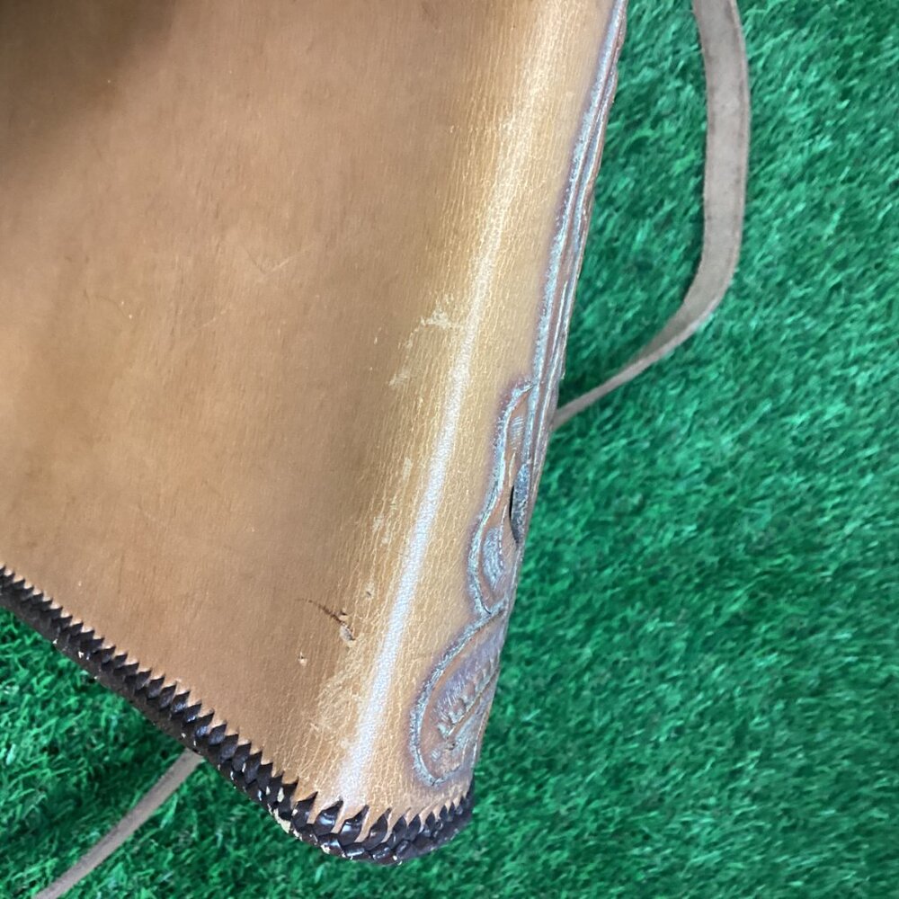 Vintage Hand Tooled Leather Hard Shell Bag - Picture 11 of 16